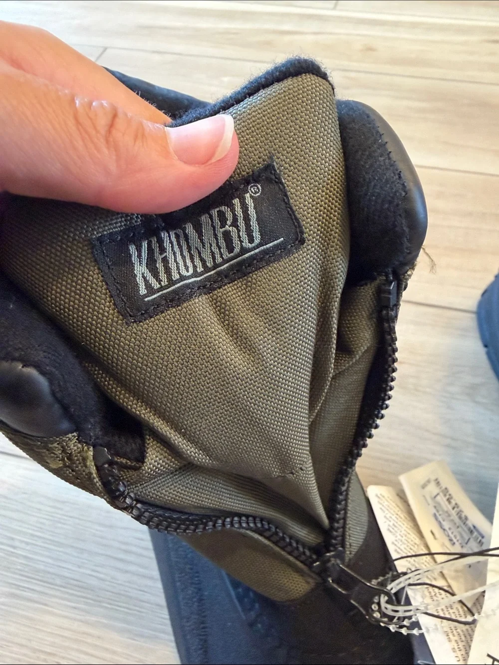 New Khombu Olive Green and Black mens Waterproof Winter Boots